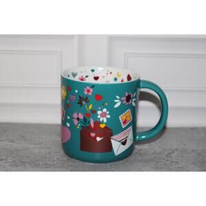 Starbucks Valentines Day 2023 Heart Coffee Mug 14oz Love Stamps EUC